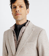 Jacket with removable beige facing