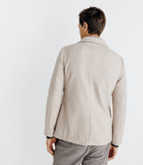 Jacket with removable beige facing