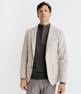 Jacket with removable beige facing