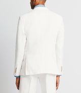 100% white linen city jacket