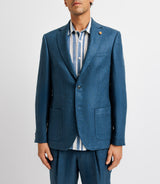 Separable city jacket 100% Indigo blue linen