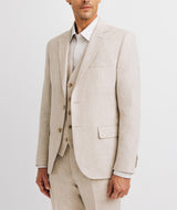 100% beige linen city jacket