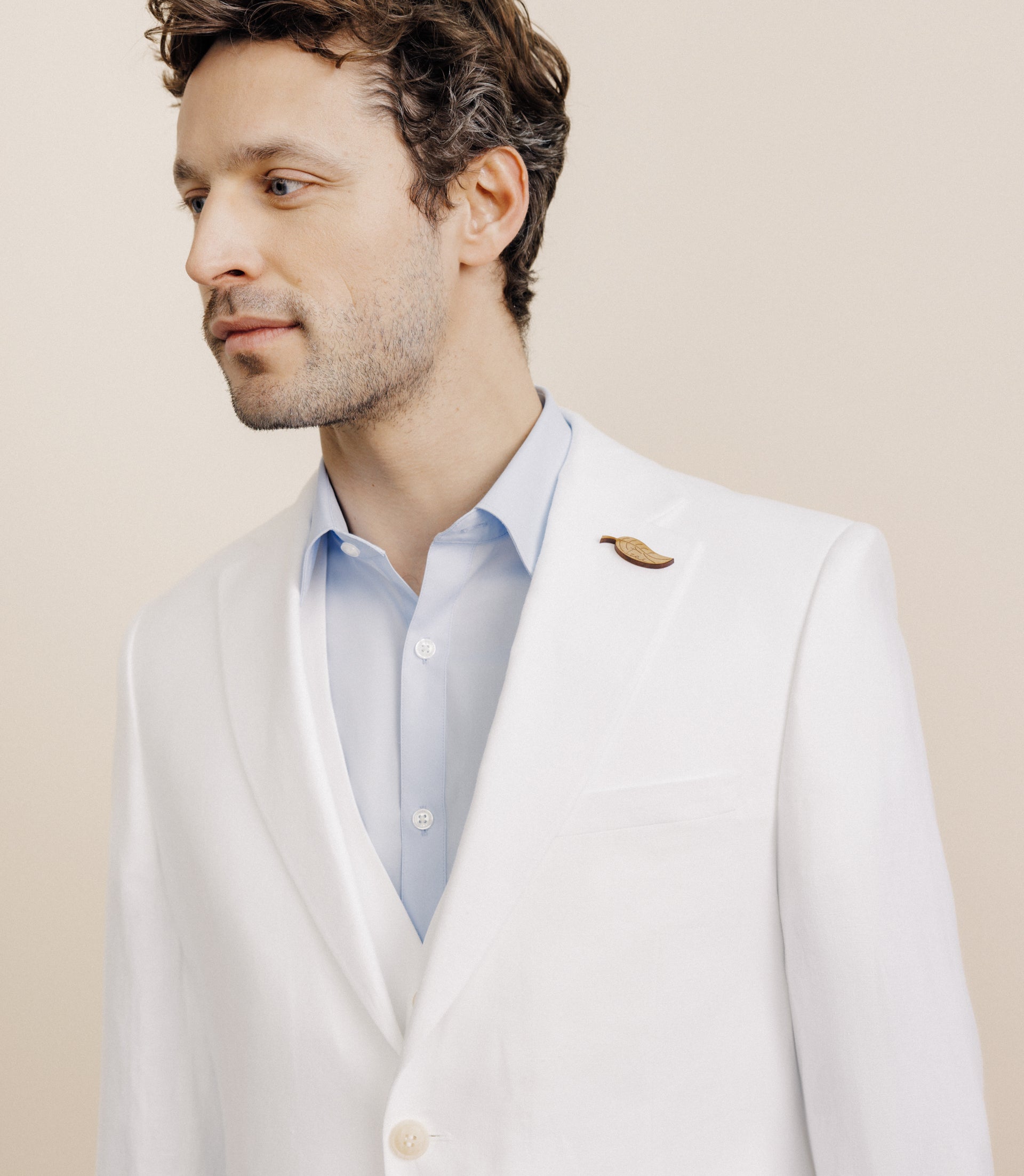 100% white separable linen city jacket