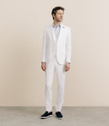 100% white separable linen city jacket