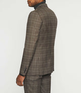 Separable jacket with Prince of Wales effect burgundy check SEPIA