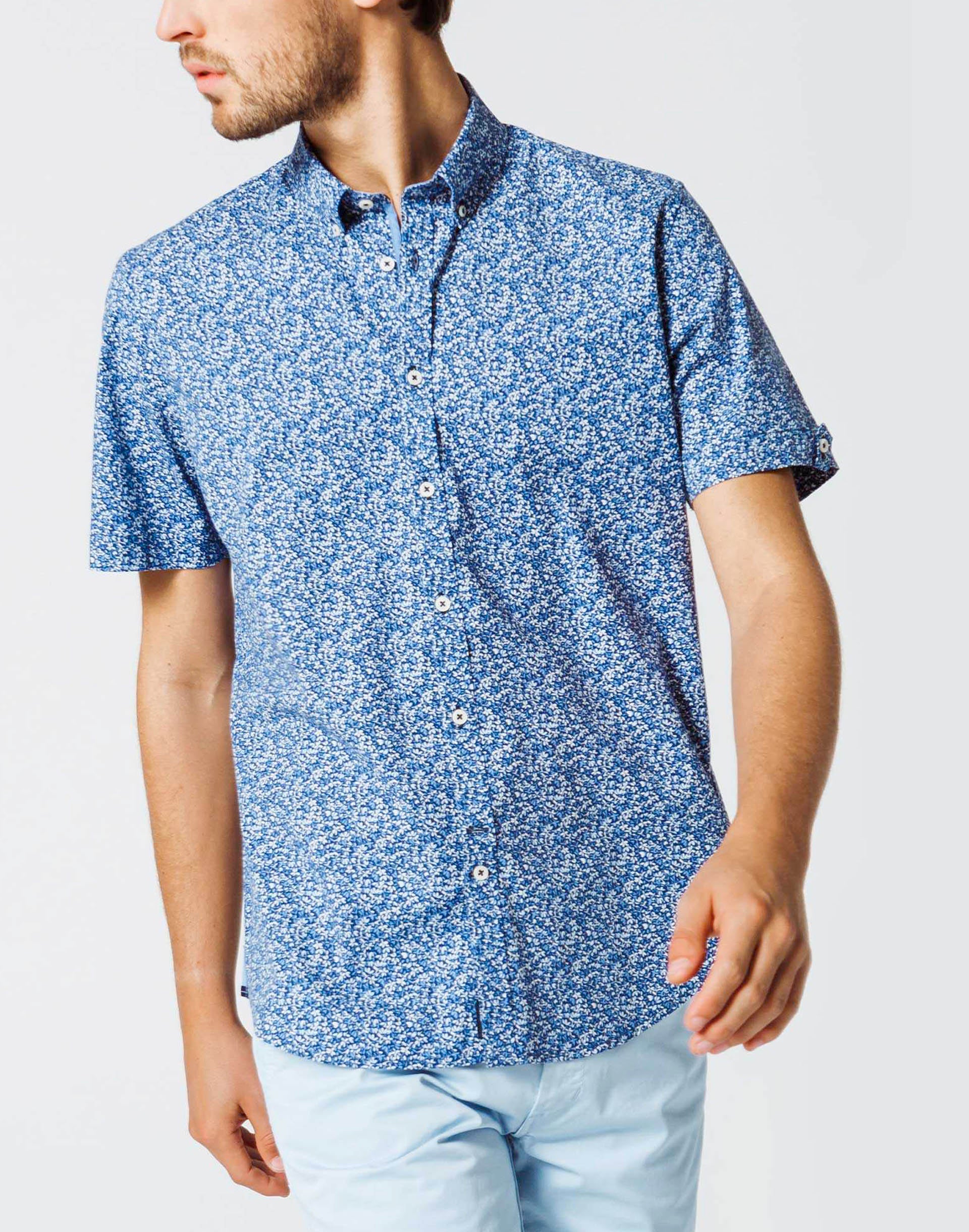 Micro Motif Navy Shirt