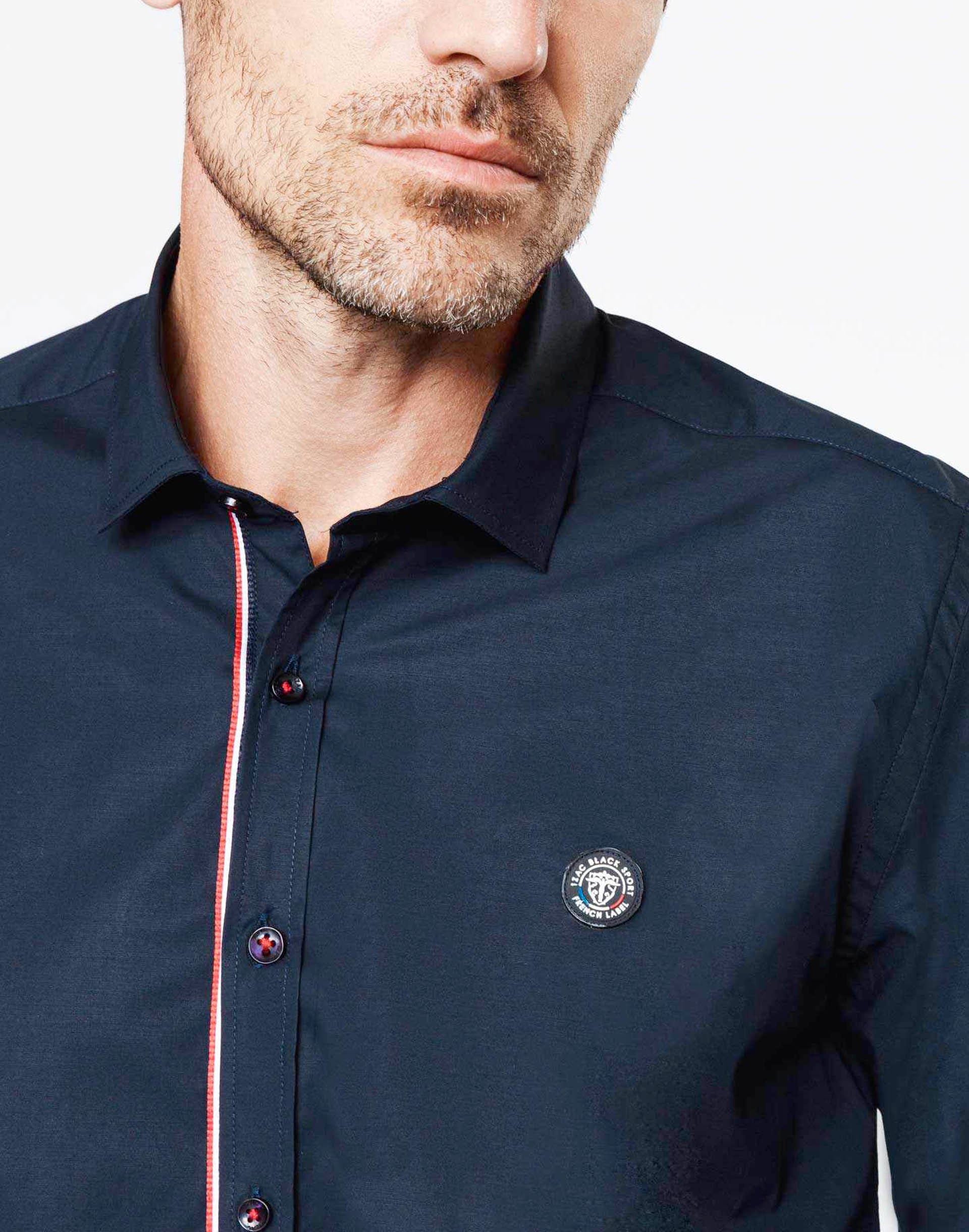 Casual shirt with navy stripes