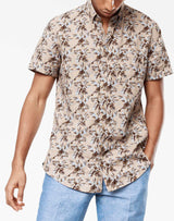 Short sleeve linen printed shirt