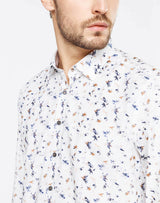 Chemise casual motif feuillage