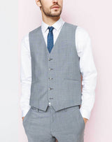 Grey wool suit vest