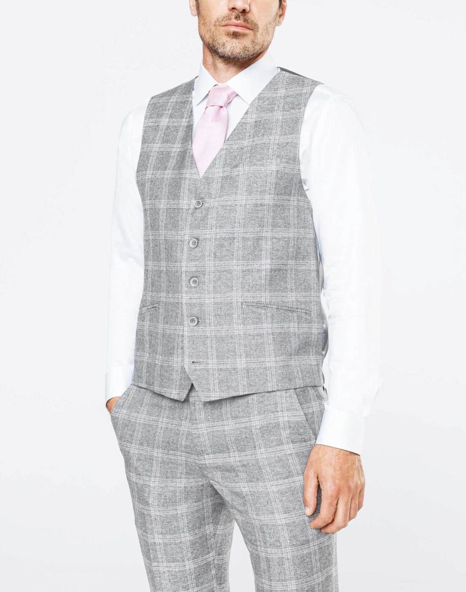 City vest grey check