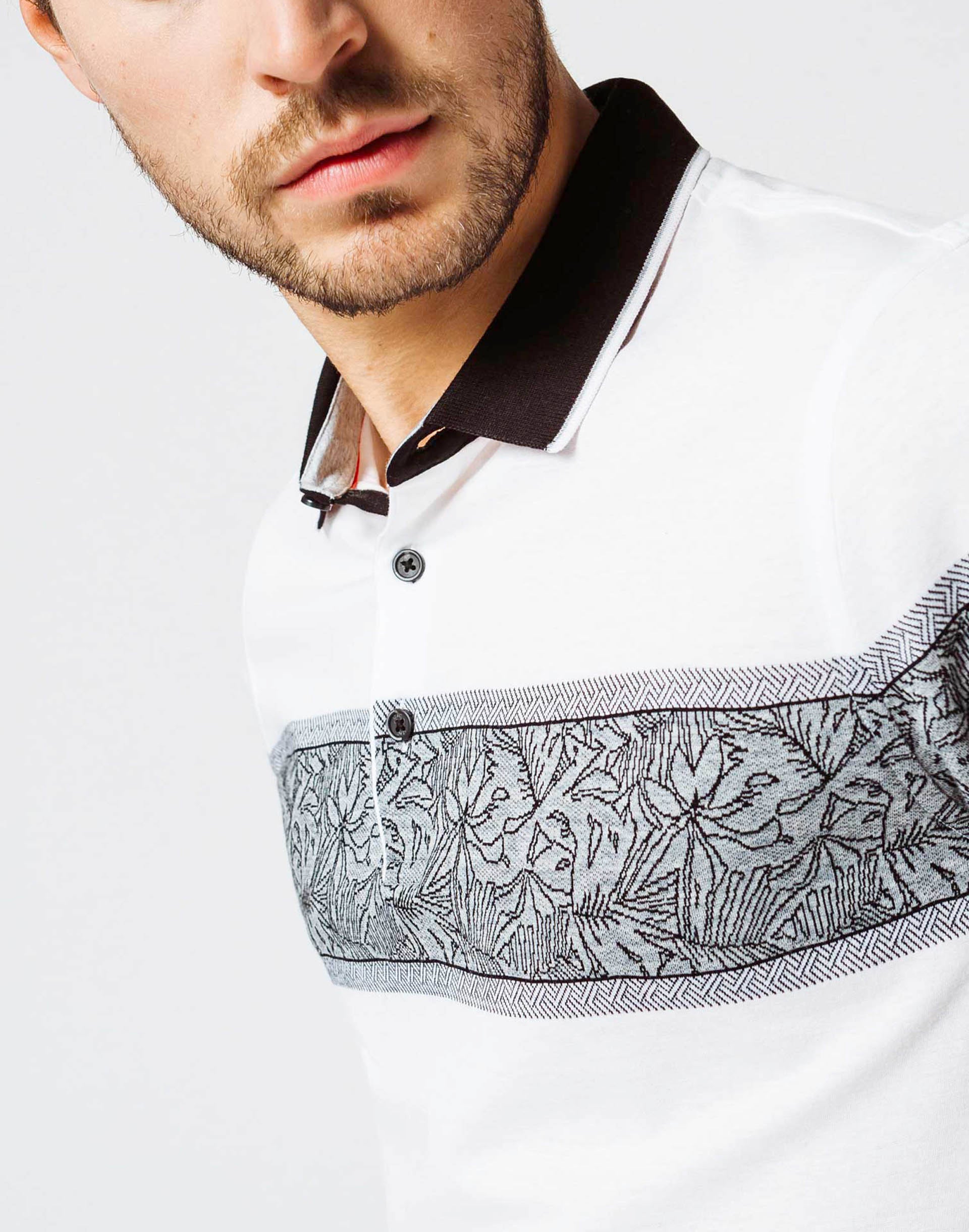 White Floral Polo