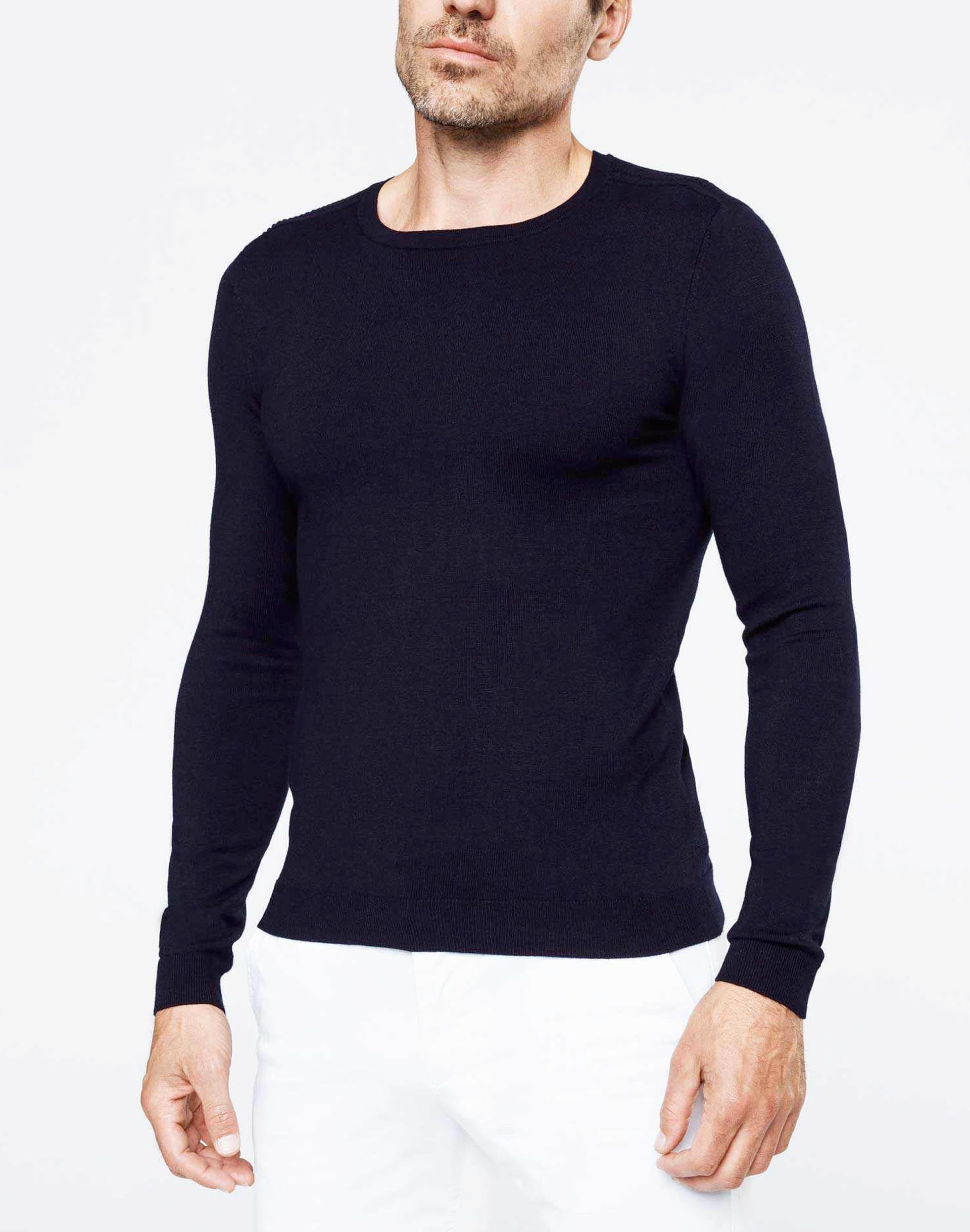 Navy round neck sweater