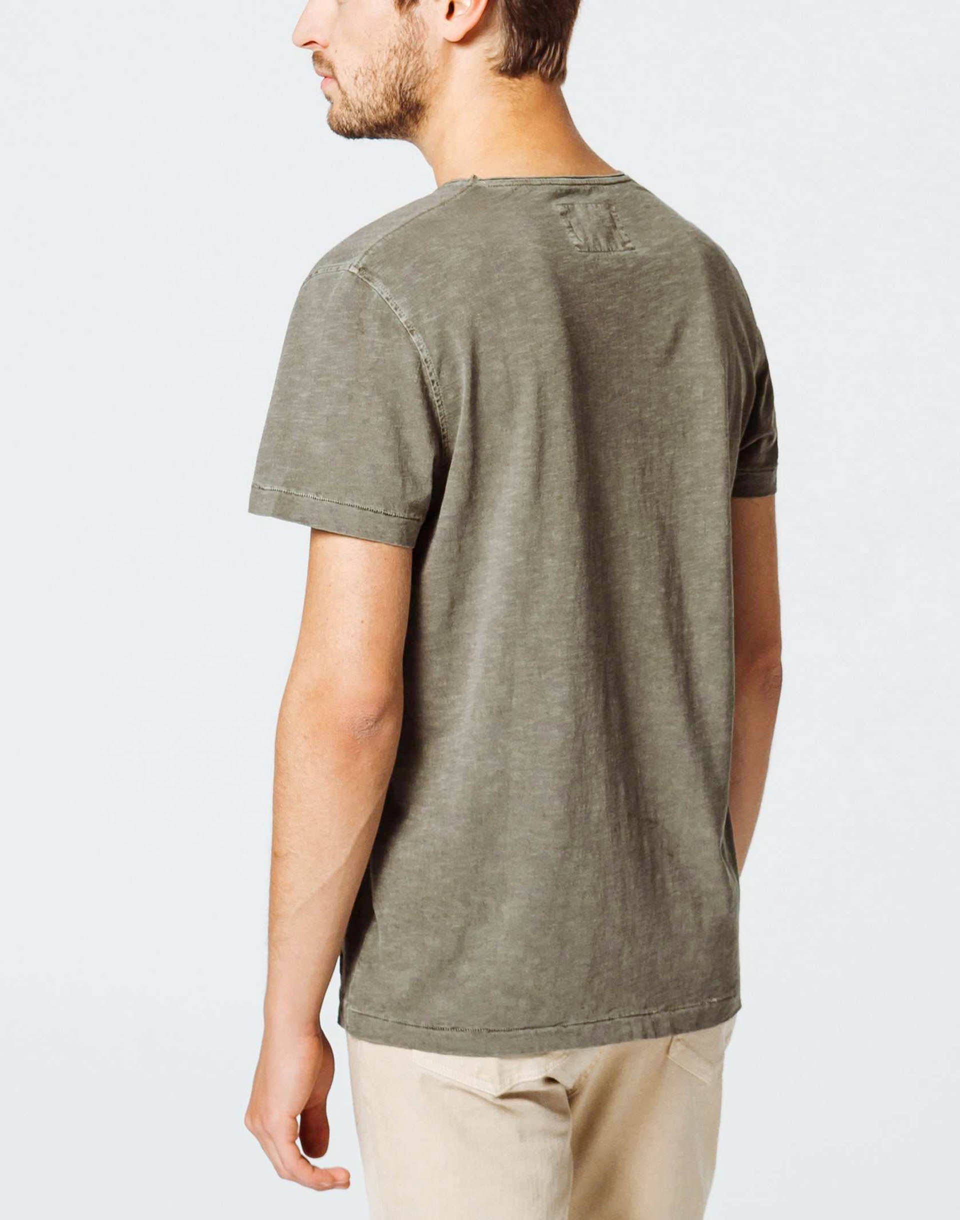 T-Shirt mit V-Ausschnitt Khaki