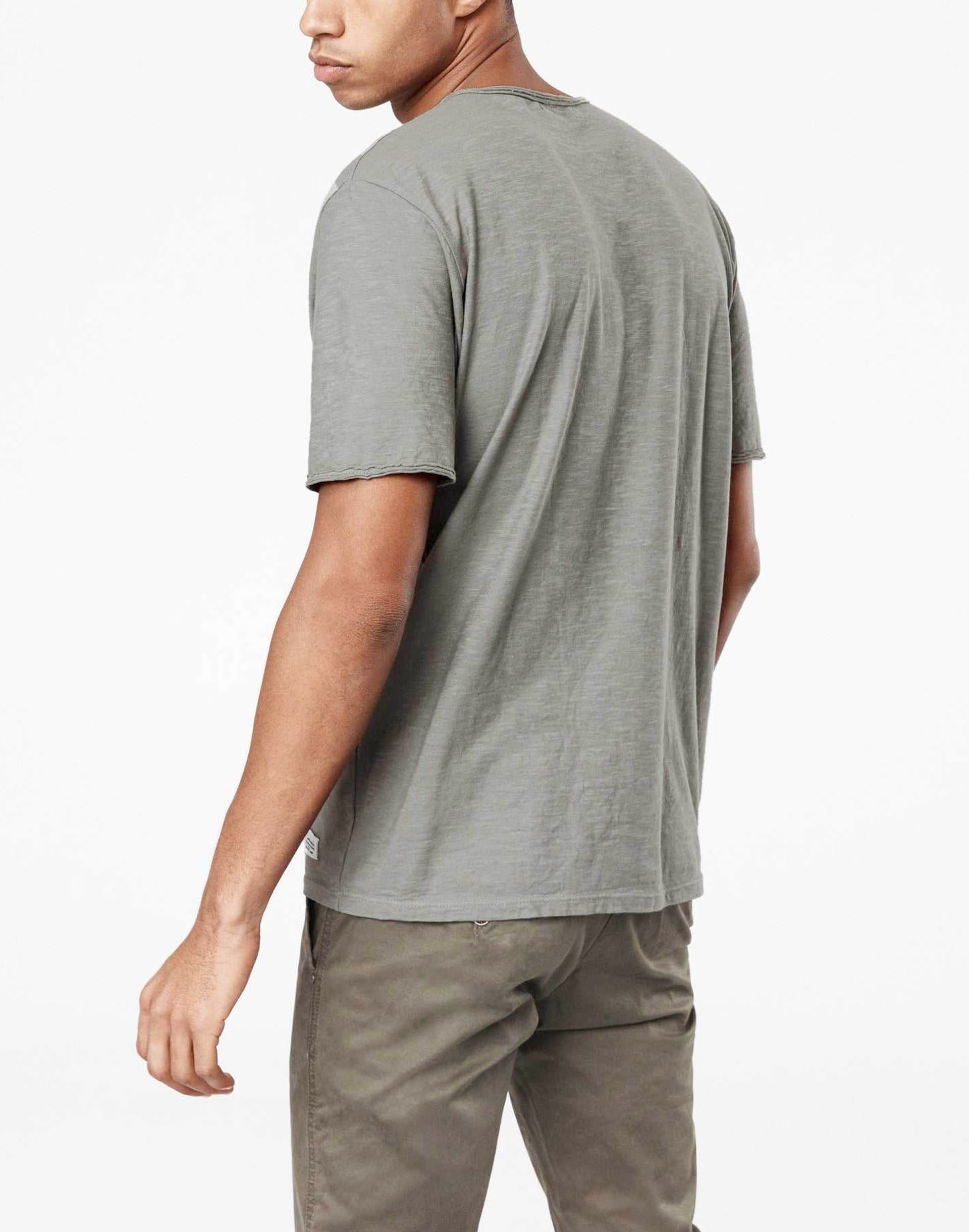 Khaki flamed cotton T-shirt