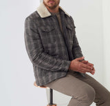 Faustin" grey checkered quilted jacket