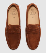 Mocassin en cuir velours camel "Eros" - IZAC