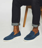 Mocassin en daim bleu EMILE - IZAC