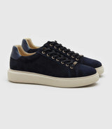 Perrig" navy leather sneakers