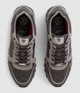 Claris" grey leather bi-material sneakers