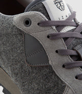 Sneakers bi - matière en cuir gris "Claris" - IZAC