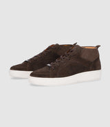 Sneakers en cuir lisse chocolat OMAR IZAC