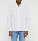 White linen and cotton casual shirt KISSOUT