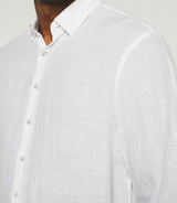 White linen and cotton casual shirt KISSOUT