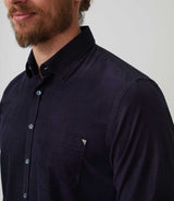 Angelo" navy velvet casual shirt