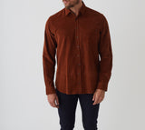 Angelo" rust velvet casual shirt