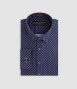 Chemise à imprimé micro motif marine "Dexter" - IZAC