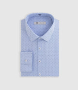 Doug" sky polka dot print shirt