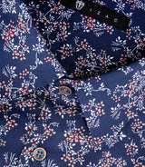 Chemise à imprimé floral marine "Magnus" - IZAC