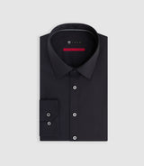 Malta" black stretch poplin shirt