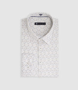 Marcus" camel micro patterned shirt