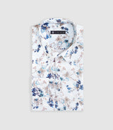 Marius" sky blue floral print shirt