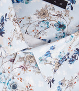 Marius" sky blue floral print shirt