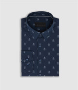 Martin" navy logo printed shirt