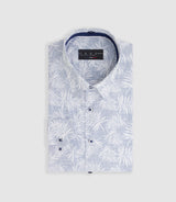 Marwin" blue foliage print shirt