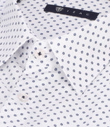 Chemise slim à imprimé micro motifs blanc MATHEWOUT - IZAC