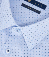 Micki" sky blue micro pattern printed shirt