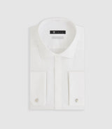 Satinmixteslim" white cotton shirt