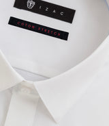 Slim-fit shirt in white stretch poplin MALTA