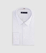 Chemise slim à imprimé micro motifs blanc MATTHIAS - IZAC