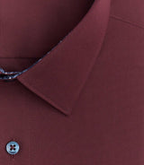 Chemise slim fantaisie bordeaux "Sapeur" - IZAC