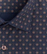 Chemise à micro motifs marron "Serious" - IZAC