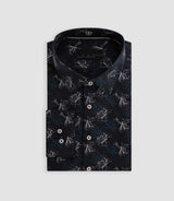 Chemise imprimé floral marine "Byron" - IZAC