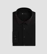 Malta" black stretch cotton shirt