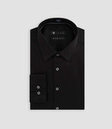 Satinslim" black satin shirt