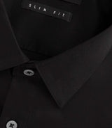 Satinslim" black satin shirt